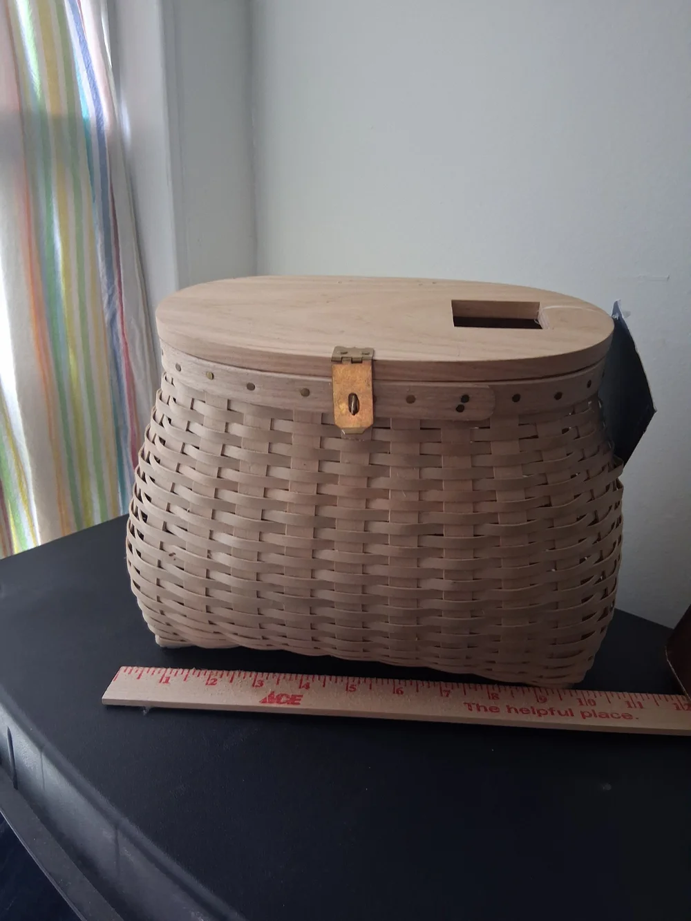 Basketville Fishing Basket/Box with Hinged Lid(No Strap)-NWT